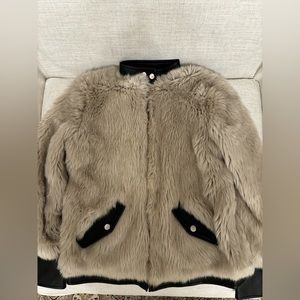 Zara faux fur with leather details